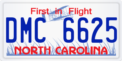 NC license plate DMC6625