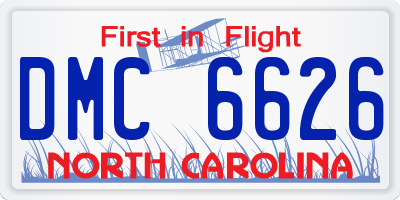 NC license plate DMC6626