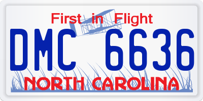 NC license plate DMC6636