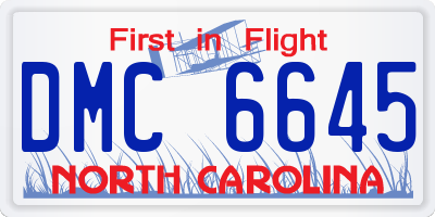 NC license plate DMC6645