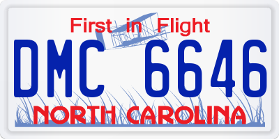 NC license plate DMC6646