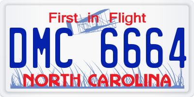 NC license plate DMC6664