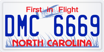 NC license plate DMC6669