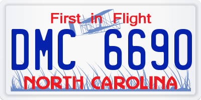 NC license plate DMC6690