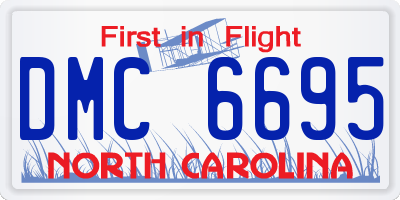 NC license plate DMC6695