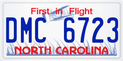 NC license plate DMC6723