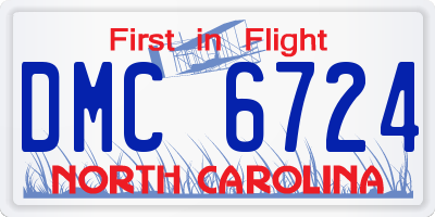 NC license plate DMC6724
