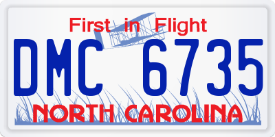 NC license plate DMC6735