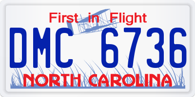 NC license plate DMC6736