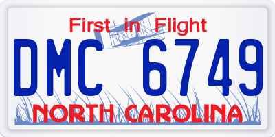 NC license plate DMC6749