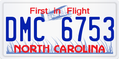 NC license plate DMC6753