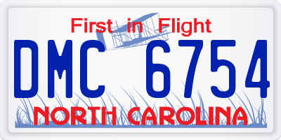NC license plate DMC6754