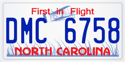 NC license plate DMC6758