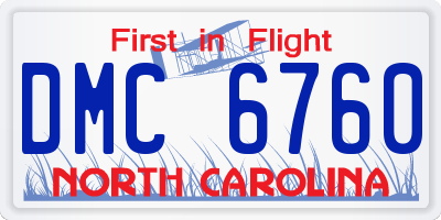 NC license plate DMC6760