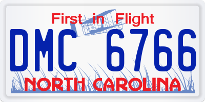 NC license plate DMC6766