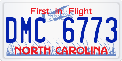 NC license plate DMC6773