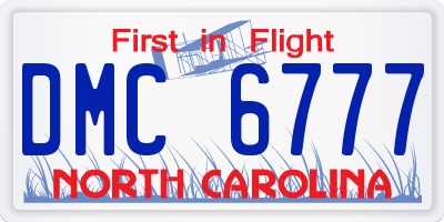 NC license plate DMC6777