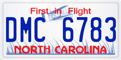 NC license plate DMC6783