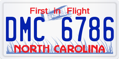NC license plate DMC6786