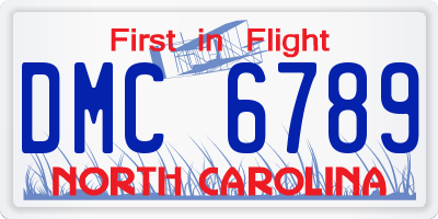 NC license plate DMC6789