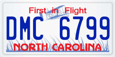 NC license plate DMC6799
