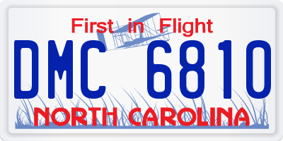 NC license plate DMC6810