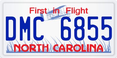 NC license plate DMC6855