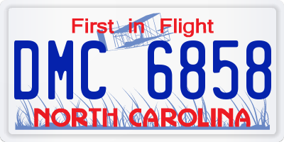 NC license plate DMC6858