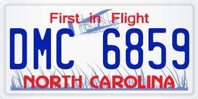 NC license plate DMC6859