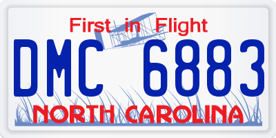 NC license plate DMC6883