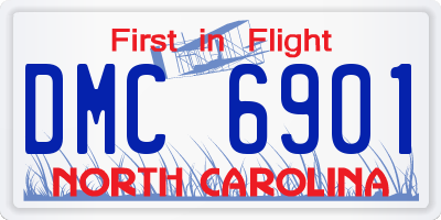 NC license plate DMC6901