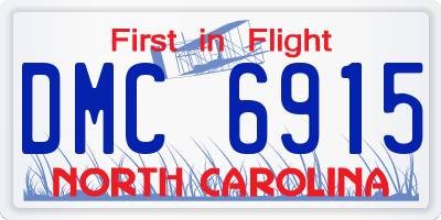 NC license plate DMC6915