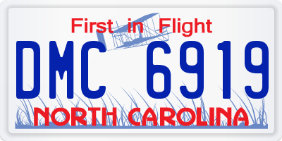 NC license plate DMC6919