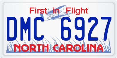 NC license plate DMC6927