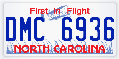 NC license plate DMC6936
