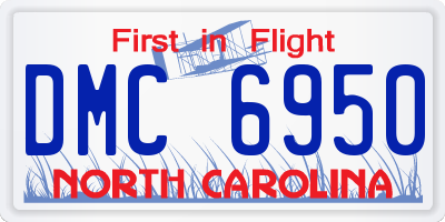 NC license plate DMC6950