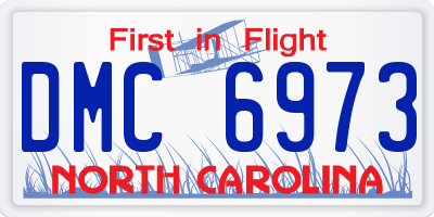 NC license plate DMC6973