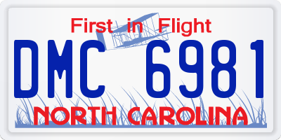NC license plate DMC6981