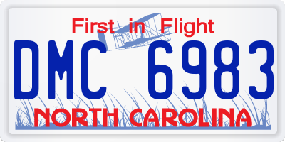 NC license plate DMC6983