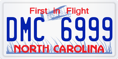 NC license plate DMC6999