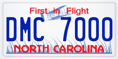 NC license plate DMC7000