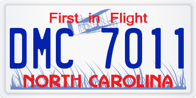 NC license plate DMC7011