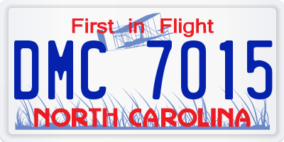 NC license plate DMC7015
