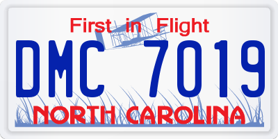 NC license plate DMC7019
