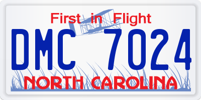 NC license plate DMC7024