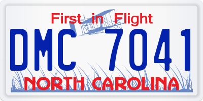 NC license plate DMC7041