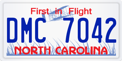 NC license plate DMC7042