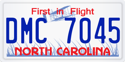 NC license plate DMC7045