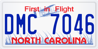NC license plate DMC7046
