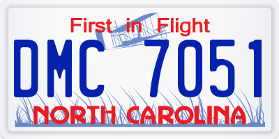 NC license plate DMC7051